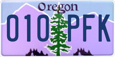 OR license plate 010PFK