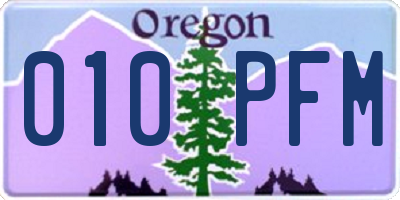 OR license plate 010PFM