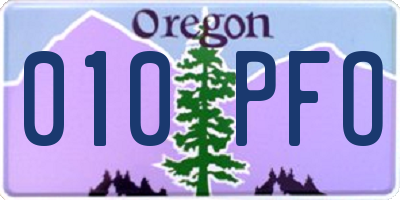 OR license plate 010PFO