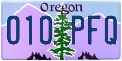 OR license plate 010PFQ