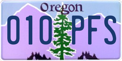 OR license plate 010PFS