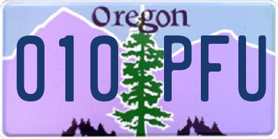 OR license plate 010PFU