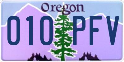 OR license plate 010PFV