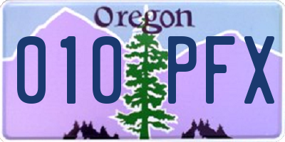OR license plate 010PFX