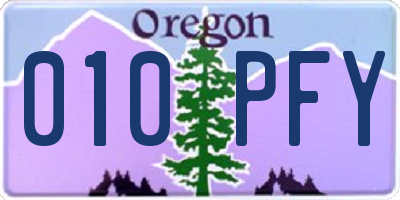 OR license plate 010PFY