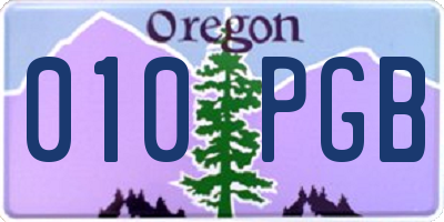 OR license plate 010PGB