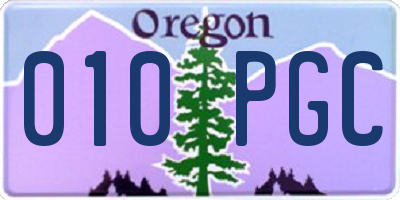 OR license plate 010PGC