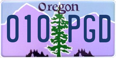 OR license plate 010PGD