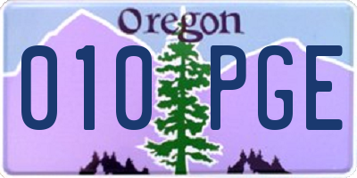 OR license plate 010PGE