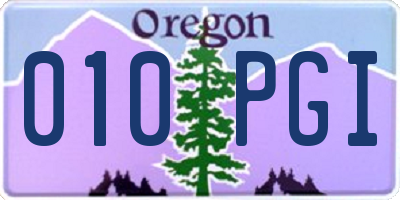 OR license plate 010PGI