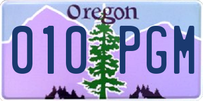 OR license plate 010PGM