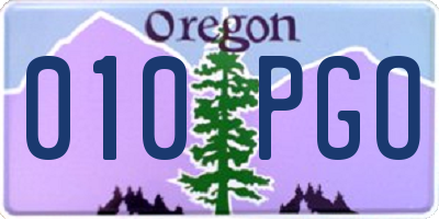 OR license plate 010PGO