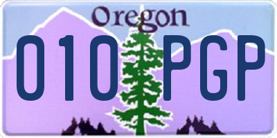 OR license plate 010PGP