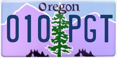 OR license plate 010PGT