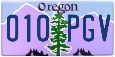 OR license plate 010PGV
