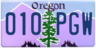 OR license plate 010PGW