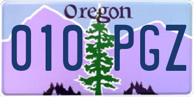 OR license plate 010PGZ