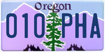 OR license plate 010PHA