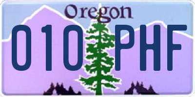 OR license plate 010PHF