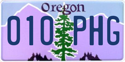OR license plate 010PHG