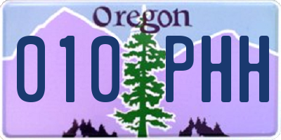 OR license plate 010PHH