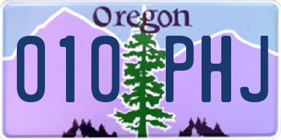 OR license plate 010PHJ