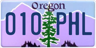 OR license plate 010PHL