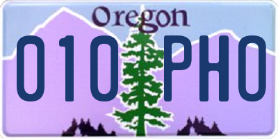 OR license plate 010PHO