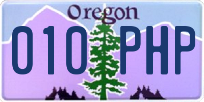 OR license plate 010PHP
