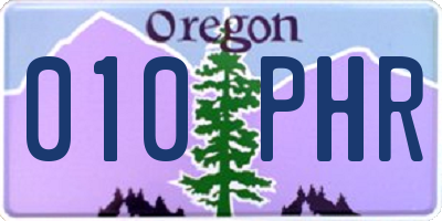 OR license plate 010PHR