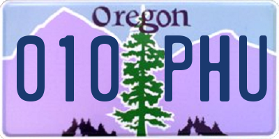 OR license plate 010PHU