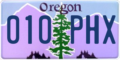 OR license plate 010PHX
