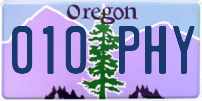 OR license plate 010PHY