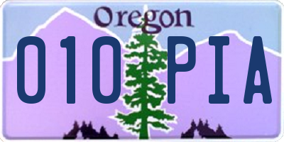 OR license plate 010PIA