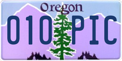 OR license plate 010PIC