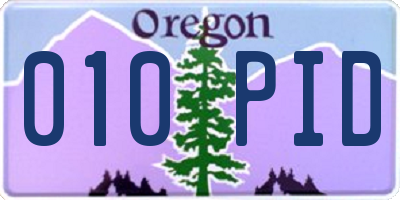 OR license plate 010PID