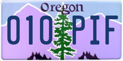 OR license plate 010PIF