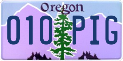 OR license plate 010PIG