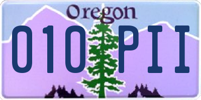 OR license plate 010PII