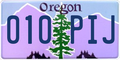 OR license plate 010PIJ