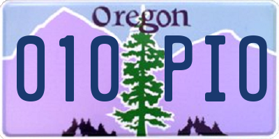 OR license plate 010PIO