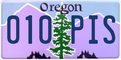 OR license plate 010PIS