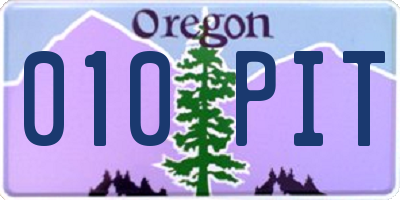 OR license plate 010PIT