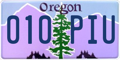 OR license plate 010PIU