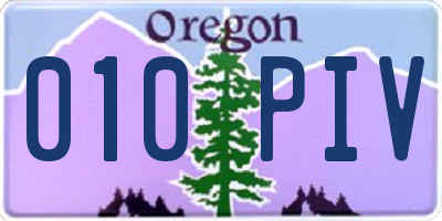 OR license plate 010PIV