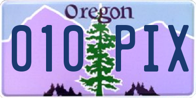OR license plate 010PIX