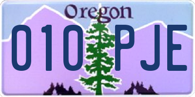 OR license plate 010PJE