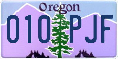 OR license plate 010PJF