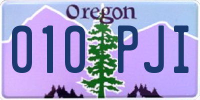 OR license plate 010PJI