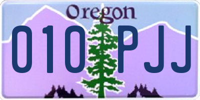OR license plate 010PJJ